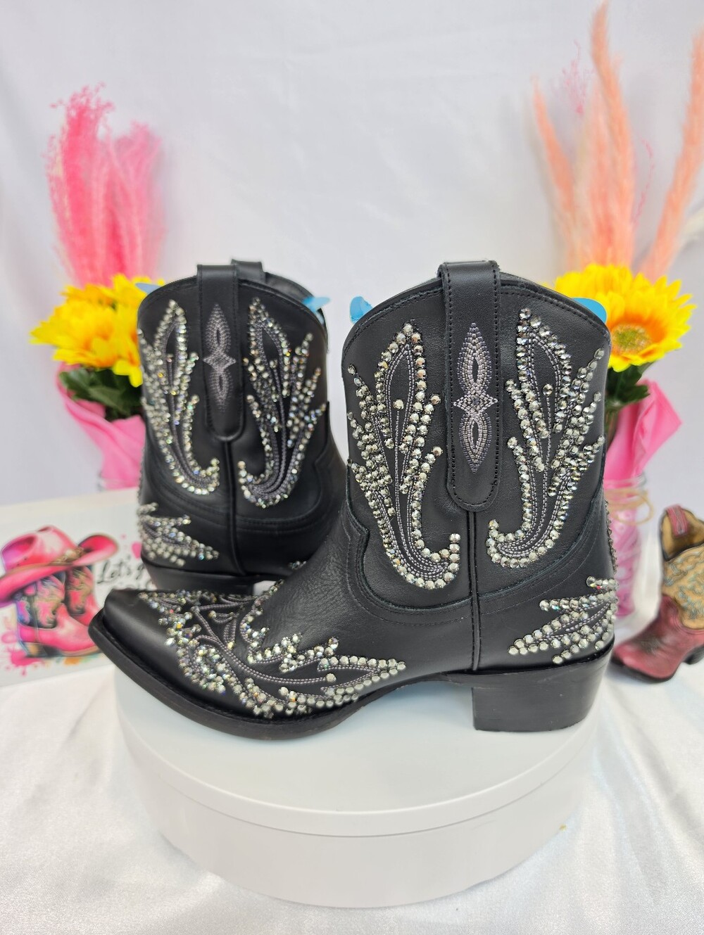 New LANE Lexington Cowgirl Boots W/ Swarovski Crystals 7.5 - Picture 6 of 10